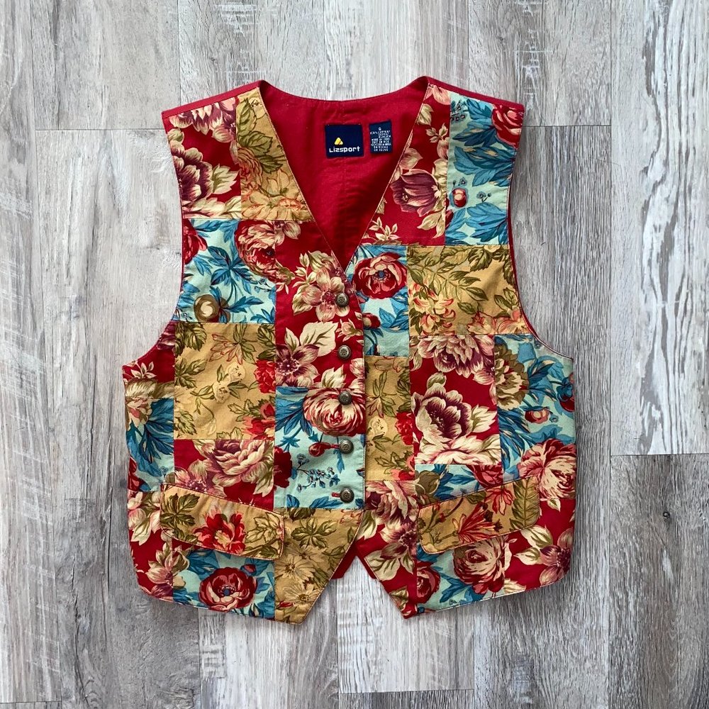 Vintage 1990s Cut and Sew Patchwork Vest